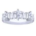   Diamond 14k White Gold Flower Cluster Right Hand / Anniversary Ring
