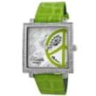 Breda Womens 6120_limegreen Phoebe Leather Peace Sign Watch