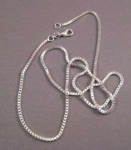 22 Silverplate Box Chain Necklace 1.9mm Lobster Clasp  