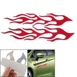   Vehicles Plastic Red Flame Design Self Adhesive Sticker Automotive