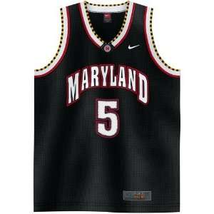  Nike Maryland Terrapins #5 Black Tackle Twill Basketball Jersey 
