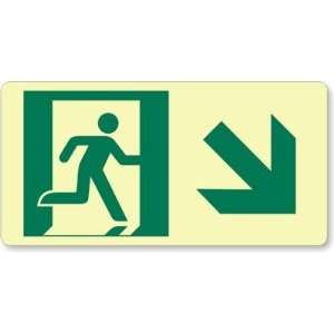 GlowSmart Directional Emergency Signs, Arrow Right Down 