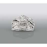 David Tutera 1 1/2 cttw Certified Diamond Bridal Set 14Kt White Gold 