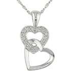   Sterling Silver 1ct TDW White Diamond Heart Necklace (H I, I3