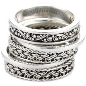    LOIS HILL Thai Weave 5 Stack Granulated Band Ring Size 9 Jewelry
