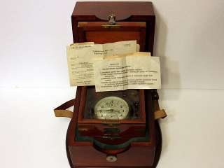   SHIP SUBMARINE CHRONOMETER VINTAGE USSR RUSSIAN NAVY CLOCK BOX  