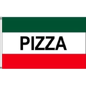  3 x 5 Feet PIZZA Green White Red Nylon   indoor Message 