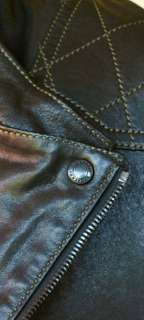 BURBERRY BRIT New Mens Black Leather Jacket size M Authentic  