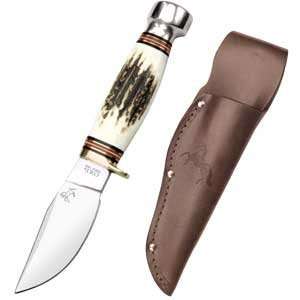  United   Colt Stag Fixed Blade, Leather Sheath Sports 