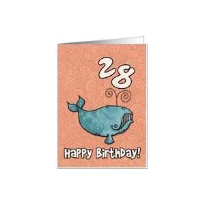  Happy Birthday whale   28 years old Card: Toys & Games