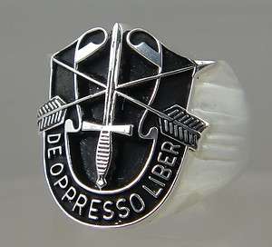 US ARMY STERLING RING JEWELRY SPECIAL FORCES MENS SIZE 11 DE OPPRESSO 