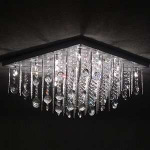   24 Light Crystal Square Chandelier, 48 Crystals: Home Improvement