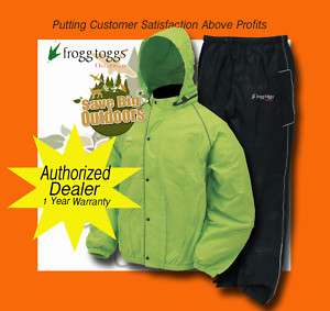 XL Frogg Frog Toggs Road Toad Motorcycle gear rain suit  