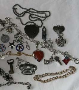   charm and bracelet lot enamel moves jewelry stones necklaces  