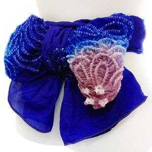 Japanese Blue & Purple HEKO OBI For Kids Silk 100% NEW  