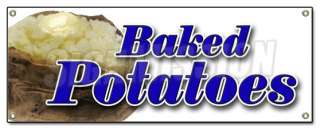 BAKED POTATOES BANNER SIGN signs stand concession Idaho hot potato 