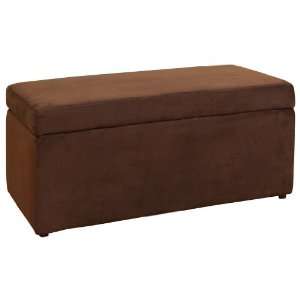   Dorris Chocolate Brown Microfiber Storage Ottoman: Furniture & Decor