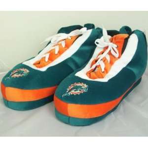  Miami Dolphins NFL Wrapped Logo Plush Sneaker Slippers 