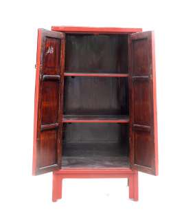 Vintage Chinese A Shape Red Tall Cabinet s1242  