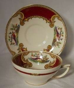   Staffordshire china CHELSEA BIRD RED pattern 2380 Cup & Saucer Set