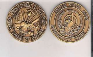 CHALLENGE COIN US ARMY ACQUISITION CORPS OLD RARE  