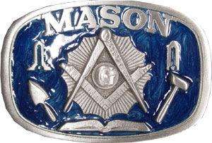 Freemason Lodge Masonic Solid Pewter Belt Buckle  