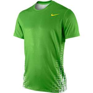 New Nike Rafael Nadal Crew Top Tennis Shirts Green Men  