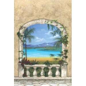 TUSCAN SEASIDE ARCHES Right Window Wallpaper Mural