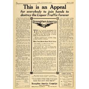 1918 Ad Temperance Movement WWI U. S. Liberty War Bonds   Original 