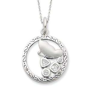  Promise of Patience, Butterfly Necklace in Sterling Silver 