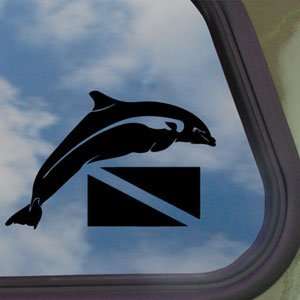   Over Dive Flag Scuba Diver Black Decal Car Sticker: Home & Kitchen