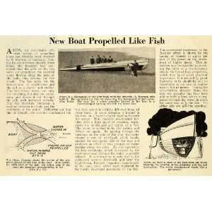  1928 Article Boat Fish Boerner Germany Gills Water Rudder 