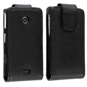  Flip Leather Case for Samsung Monte S5620, Black Cell 