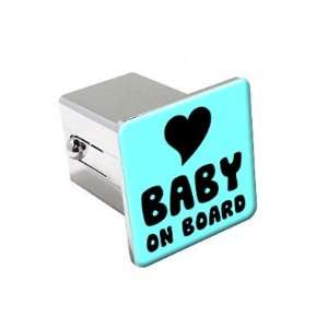  Baby on Board   Blue   Chrome 2 Tow Trailer Hitch Cover 