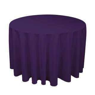 108 in. Round Polyester Tablecloth White  