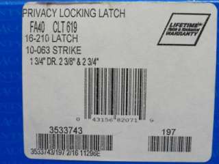 Schlage FA40 CLT619 Accents Privacy Locking Latch G56  