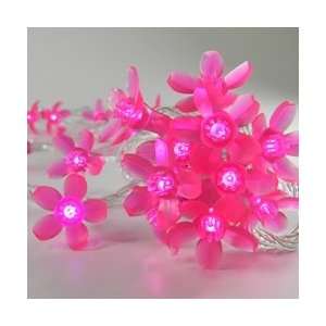    Pink Petal String Lights, Plug In, Clear Wire Patio, Lawn & Garden