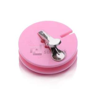 New Button Shaped Wired Earphone Headphone Clip Cord Winder Fixer Pink 