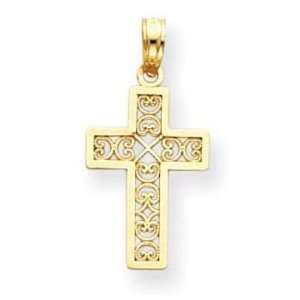  14k Small Filigree Cross Pendant Jewelry