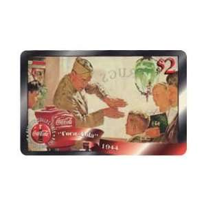 Coca Cola Collectible Phone Card: Coca Cola 96 $2. WWII Officer (1944 