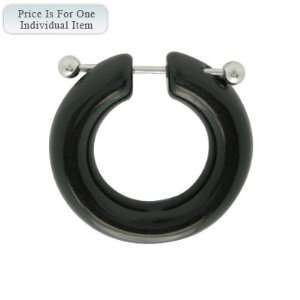  Unique Black Ear Gauge/Captive Ring   CSHAPE B: Jewelry