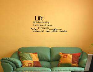 LIFE IS LEARNING TO Vinyl wall lettering sayings words decals art 