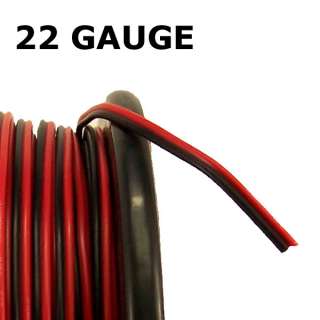   FT 22 AWG GAUGE ZIP WIRE RED BLACK STRANDED COPPER POWER GROUND  