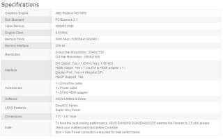 Asus AMD Radeon HD6950 2GB DDR5 PCI Express Video Card 2DVI HDMI 4DP 