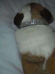 Black Swarovski Crystal Rhinestone Dog Collar 8 10  