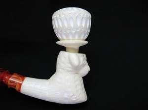 DOG Tobacco Smoking Meerschaum Pipe + Case+Stand+Pouch  