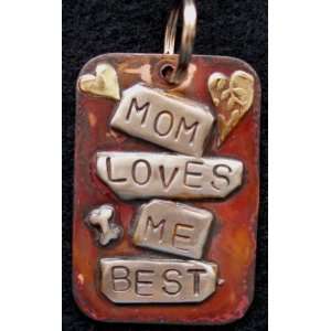  Mom Loves Me Best Dog ID Tag: Pet Supplies