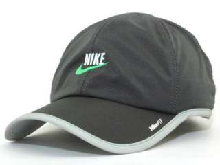 NIKE Featherlight Hat Gray Runner Tennis Golf Dri Fit  