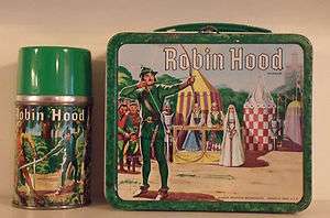 Vintage 1956 ROBIN HOOD LUNCHBOX & THERMOS EXCELLENT CONDITION  