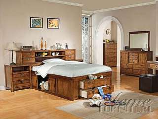 Youth Rustic Oak Full 8 pc Bedroom Set  